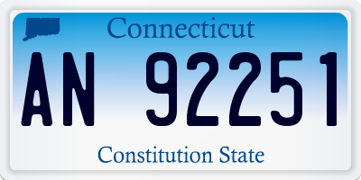 CT license plate AN92251