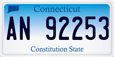 CT license plate AN92253