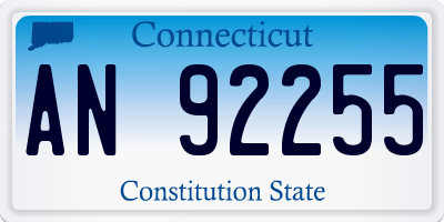 CT license plate AN92255