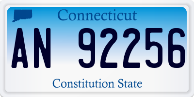 CT license plate AN92256