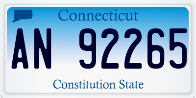 CT license plate AN92265