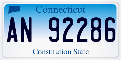 CT license plate AN92286