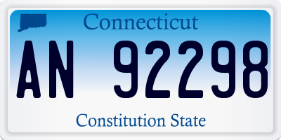 CT license plate AN92298