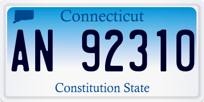 CT license plate AN92310