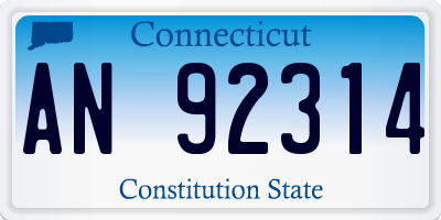 CT license plate AN92314