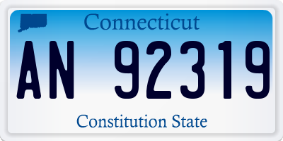 CT license plate AN92319