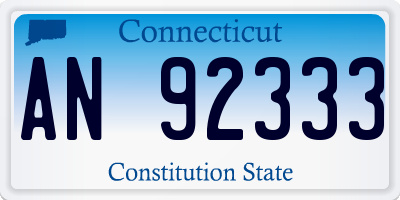 CT license plate AN92333