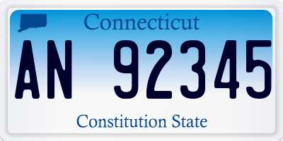 CT license plate AN92345