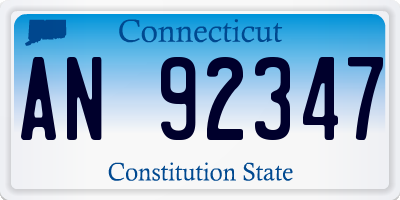 CT license plate AN92347