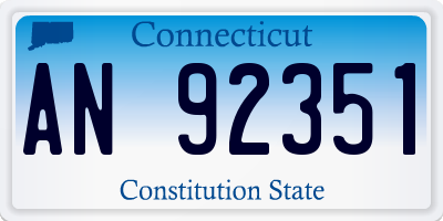 CT license plate AN92351