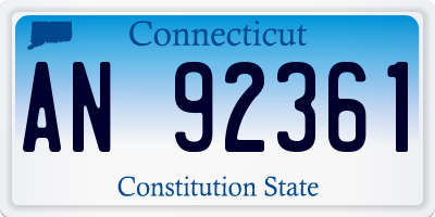 CT license plate AN92361