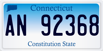 CT license plate AN92368