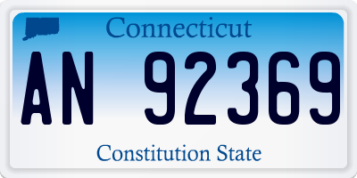 CT license plate AN92369