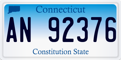 CT license plate AN92376
