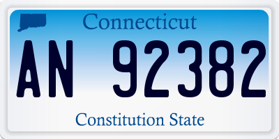 CT license plate AN92382