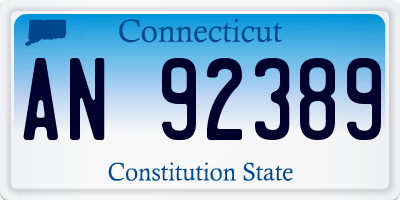 CT license plate AN92389