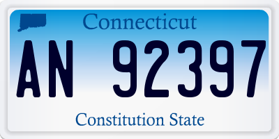 CT license plate AN92397