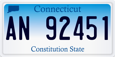 CT license plate AN92451