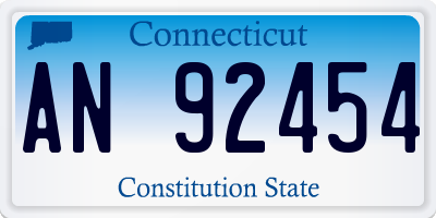 CT license plate AN92454