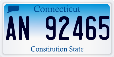 CT license plate AN92465