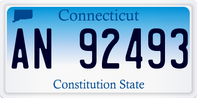 CT license plate AN92493