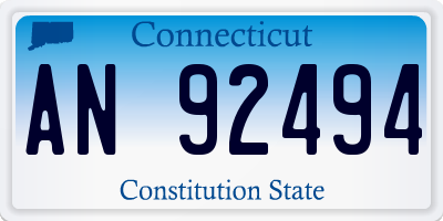 CT license plate AN92494