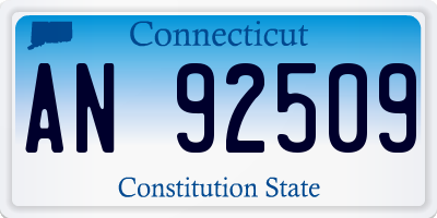 CT license plate AN92509