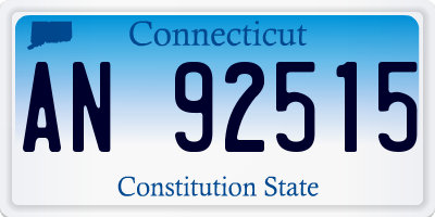 CT license plate AN92515