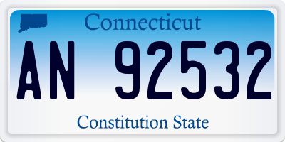 CT license plate AN92532