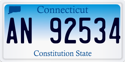 CT license plate AN92534