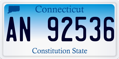 CT license plate AN92536