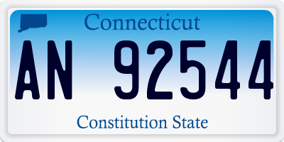CT license plate AN92544