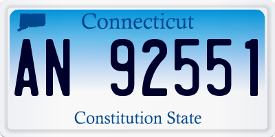CT license plate AN92551