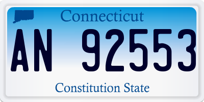 CT license plate AN92553