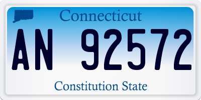 CT license plate AN92572