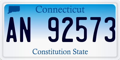 CT license plate AN92573