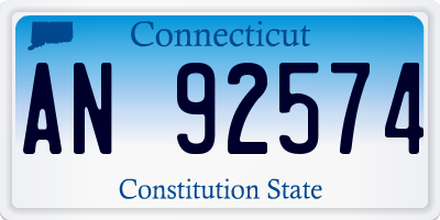 CT license plate AN92574