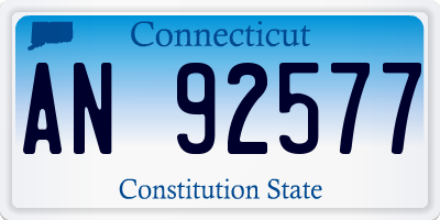 CT license plate AN92577