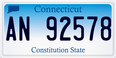 CT license plate AN92578