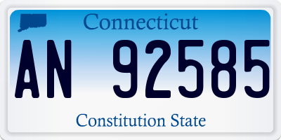 CT license plate AN92585