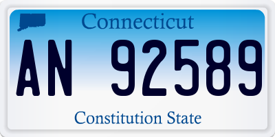 CT license plate AN92589