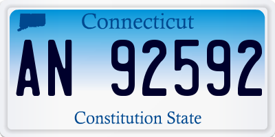 CT license plate AN92592