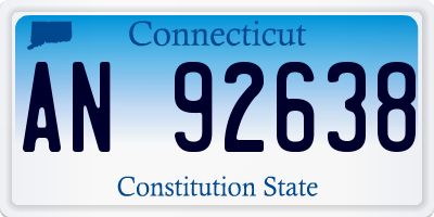 CT license plate AN92638