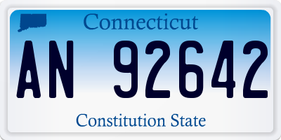 CT license plate AN92642