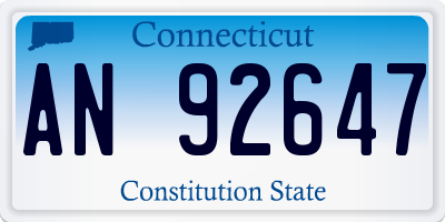 CT license plate AN92647