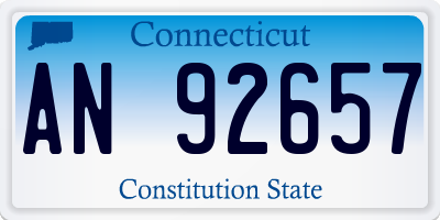 CT license plate AN92657