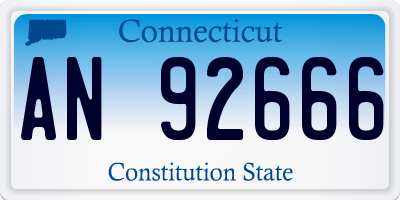 CT license plate AN92666