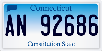 CT license plate AN92686