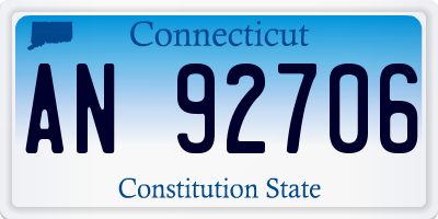 CT license plate AN92706