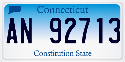 CT license plate AN92713